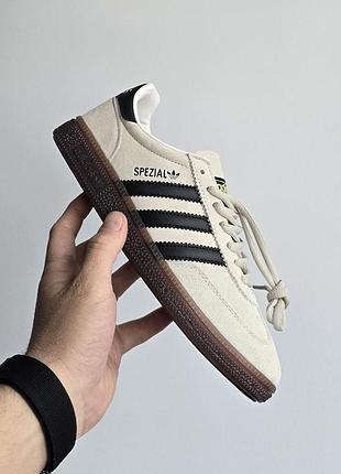 Бежевые кроссовки унисекс adidas samba beige black x самба 40