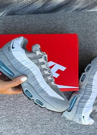 Серые мужские кроссовки nike air max 95 grey white х эйр макс 44