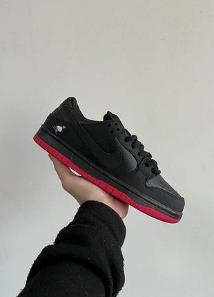 Черные кроссовки унисекс nike sb dunk low pigeon black red winter fur x данк 45