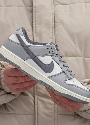 Сірі кросівки унісекс nike sb dunk low grey white х данк 42