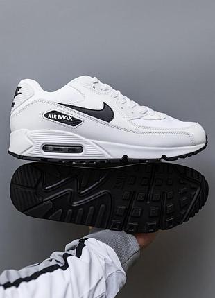 Білі кросівки унісекс nike air max 90 white black х ейр макс 45