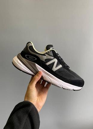 Мужские черные кроссовки new balance 990 black white х нью беланс 44