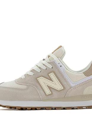 Женские бежевые кроссовки new balance 574 beige х нью беланс 40