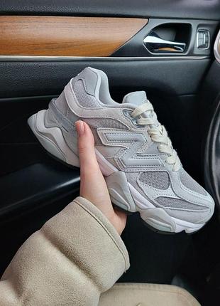 Серые кроссовки унисекс new balance 9060 grey х нью беланс 37