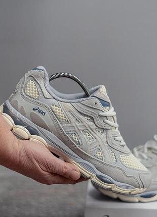 Серые кроссовки унисекс asics gel nyc grey biege х асикс 37