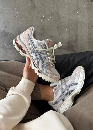 Женские бежевые кроссовки asics gel kayano 14 peach cream х асикс 37