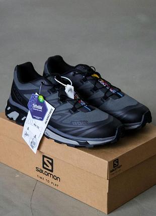 Мужские серые кроссовки salomon xt-6 advanced black grey х саломон 44