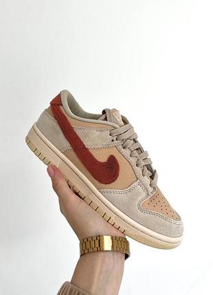 Женские персиковые кроссовки nike sb dunk terry swoosh peach х данк 40