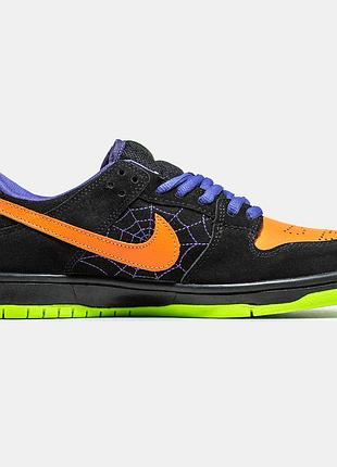 Чёрные кроссовки унисекс nike sb dunk low night of mischief halloween х данк 38