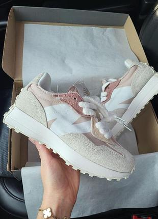 Женские бежевые кроссовки new balance 327 beige х нью беланс 39