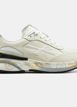Бежевые мужские кроссовки premiata moerun beige white х премиата 41