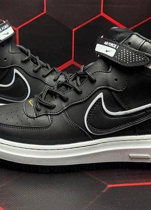 Черные мужские кроссовки nike air force 1 high black white gore-tex winter fur x эйр форс 44
