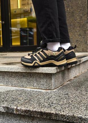 Черные мужские кроссовки adidas terrex swift r2 gore-tex termo beige black x террекс 42
