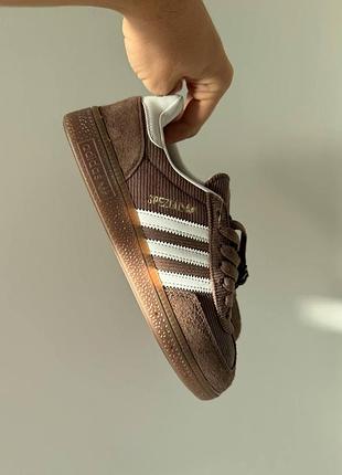 Женские бежевые кроссовки adidas spezial velvet brown х адидас 40