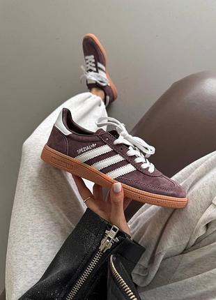 Женские бежевые кроссовки adidas spezial brown white х адидас 37