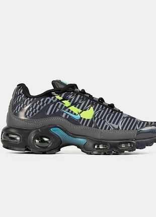 Мужские чёрные кроссовки nike air max tn plus black grey green blue х эйр макс тн 42