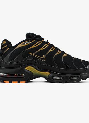 Мужские чёрные кроссовки nike air max tn plus cordura black gold х эйр макс тн 45