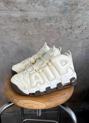 Бежеві кросівки унісекс nike air more uptempo 96 beige brown х найк ейр форс 44