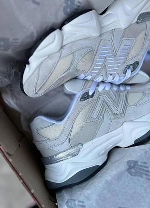 Жіночі сірі кросівки new balance 9060 grey white х нью беланс 39