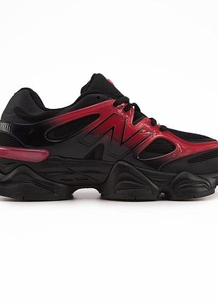 Черные кроссовки унисекс new balance 9060 black red х нью беланс 41