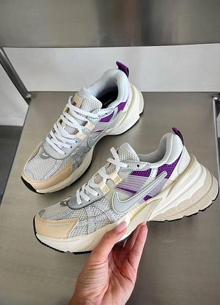 Женские бежевые кроссовки nike v2k runtekk light bone viotech х эйр макс 36