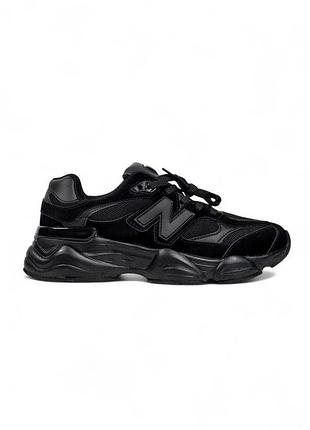 Чорні кросівки унісекс new balance 9060 black х нью беланс 43