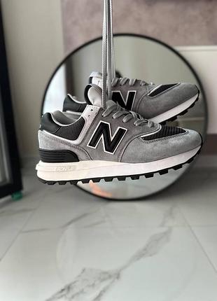 Сірі кросівки унісекс new balance 574 legacy grey black white х нью беланс 44