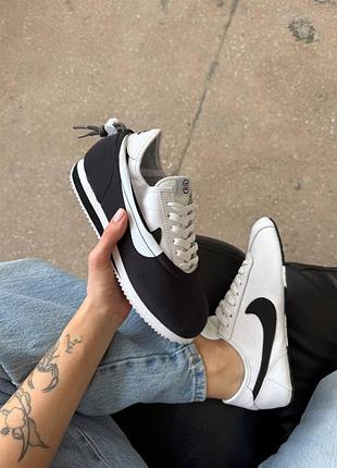 Чорно-білі кросівки унісекс nike cortez clot clotez bruce lee white black х кортез 44