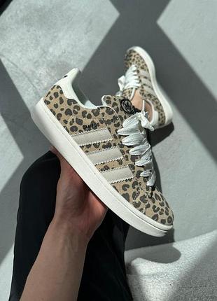 Женские леопардовые кроссовки adidas campus 00s white leopard x адидас кампус 38