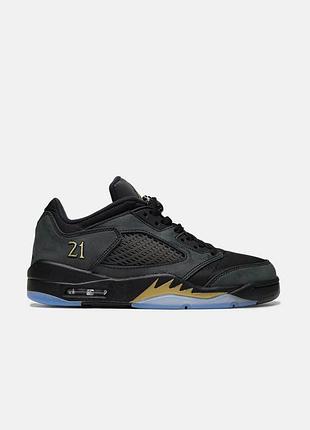 Чорні кросівки унісекс nike air jordan 5 retro low wings black х джордан 40