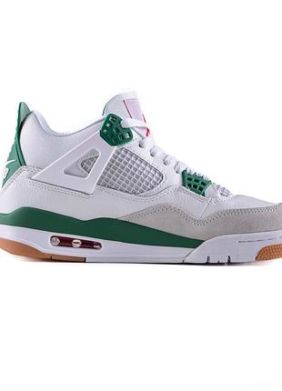 Білі кросівки унісекс nike air jordan 4 sb pine green х джордан 44