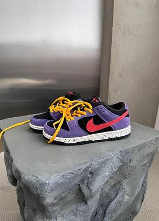 Фиолетовые кроссовки унисекс nike sb dunk low purple pink yellow black х данк 37
