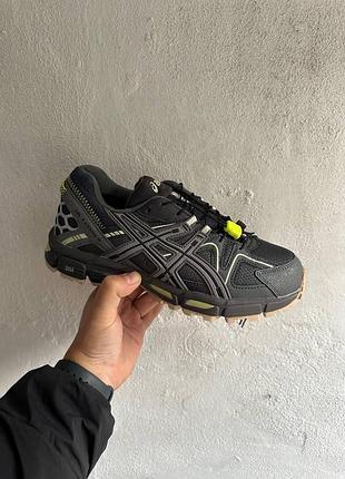 Чорні чоловічі кросівки asics gel kahana 8 black grey fur winter х асікс 41