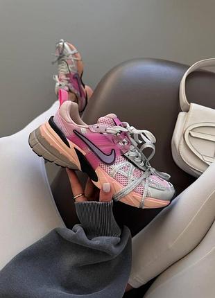Женские розовые кроссовки nike v2k runtekk pink silver laces х эйр макс 39