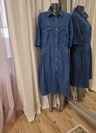 Джинсовое платье 👗 рубашка большого размера