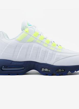 Белые мужские кроссовки nike air max 95 multi-color swoosh volt х эйр макс 41