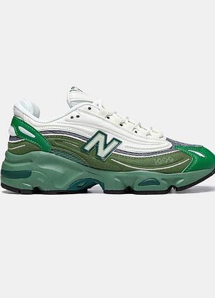 Женские белые кроссовки new balance 1000 white mallard green sea salt х нью беланс 41