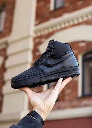 Мужские черные кроссовки nike lunar force 1 duckboot 17 black winter fur x дакбут 42