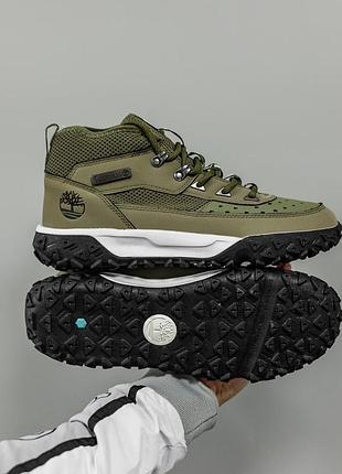 Чоловічі черевики хакі timberland greenstride motion 6 mid waterproof termo khaki х тімберленд 44