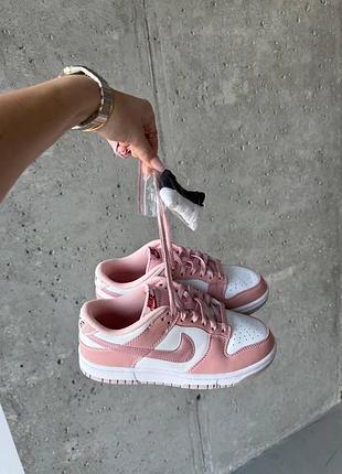 Женские розовые кроссовки nike sb dunk low pink white х данк 36