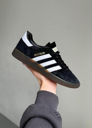 Черные кроссовки унисекс adidas spezial black white brown х адидас 45