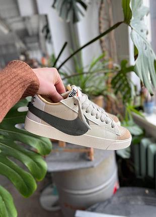 Бежевые кроссовки унисекс nike blazer low '77 jumbo beige х блейзер 41