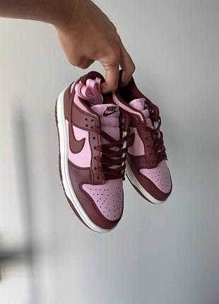 Женские бордовые кроссовки nike sb dunk low bordo pink х данк 37