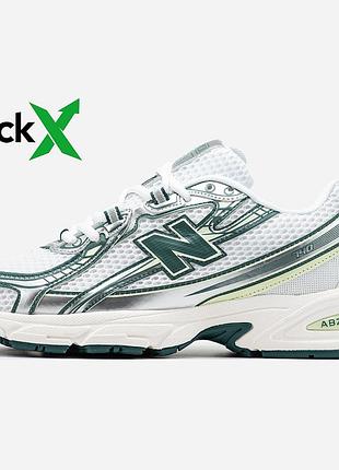 Белые кроссовки унисекс new balance 740 white silver green х нью беланс 36