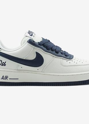 Белые кроссовки унисекс nike air force 1 low 40th blue white х найк эйр форс 45