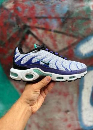 Мужские белые кроссовки nike air max tn plus white purple mint black х эйр макс тн 42