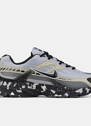 Серые кроссовки унисекс nike initiator grey black custom х найк 43