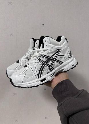 Белые кроссовки унисекс asics gel kahana 8 high white black winter fur х ассикс 37