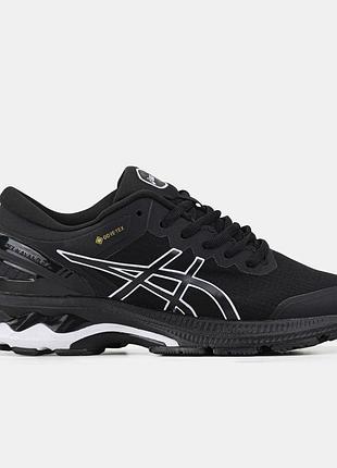 Черные мужские кроссовки asics gel kayano 27 black white gore-tex х ассикс 43