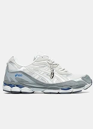Серые кроссовки унисекс asics gel nyc glacier grey gravel х ассикс 36